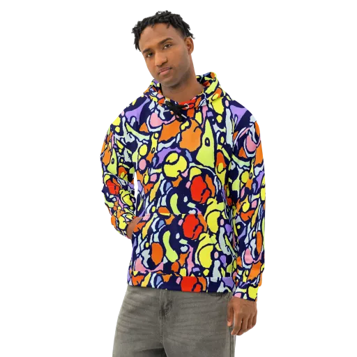 Electric Contour on a Cotton Hoodie
