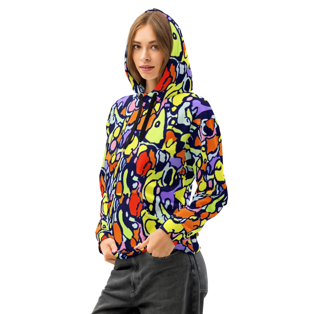 Electric Contour on Cotton Hoodie — Left Front