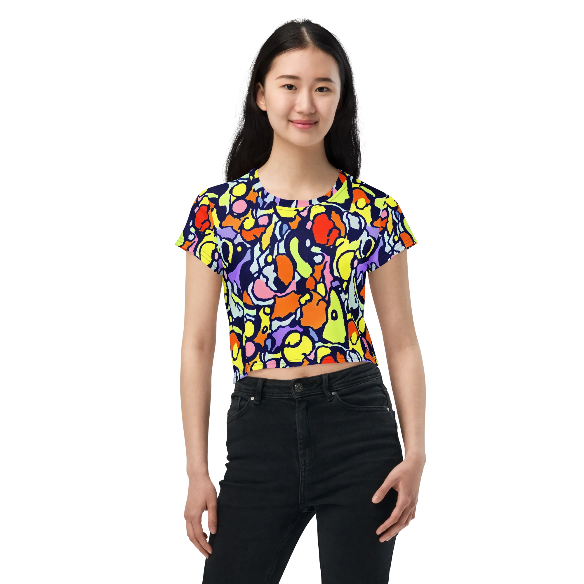 Electric Contour on Crop Tee — Front