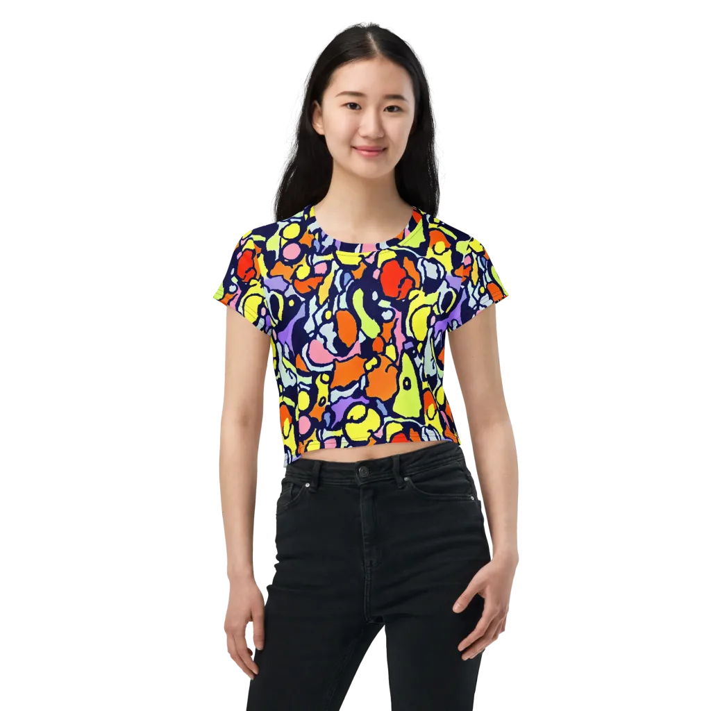 Electric Contour on Crop Tee — Front