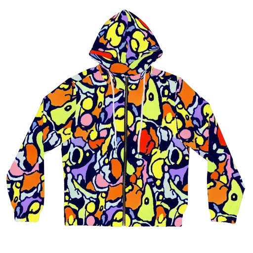 Electric Contour on a Women's Full-Zip Hoodie