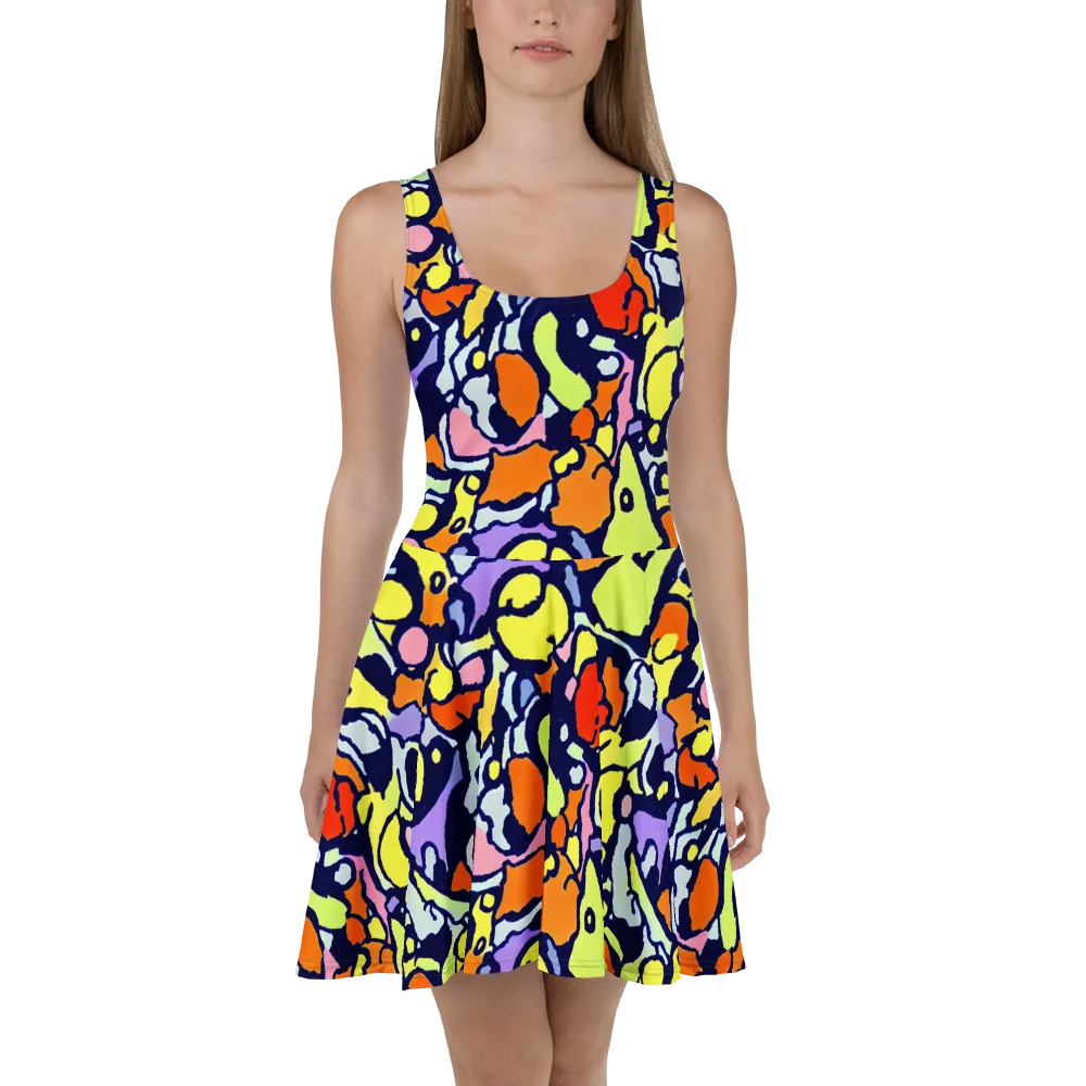 Electric Contour on Skater Dress — Front