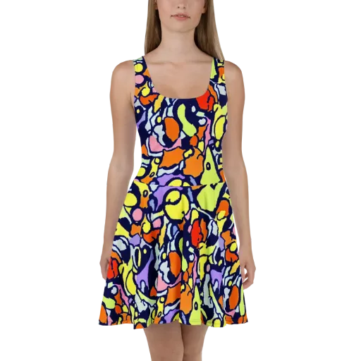 Electric Contour on a Skater Dress