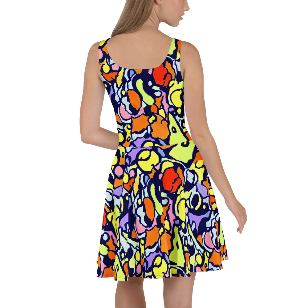 Electric Contour on Skater Dress — Back