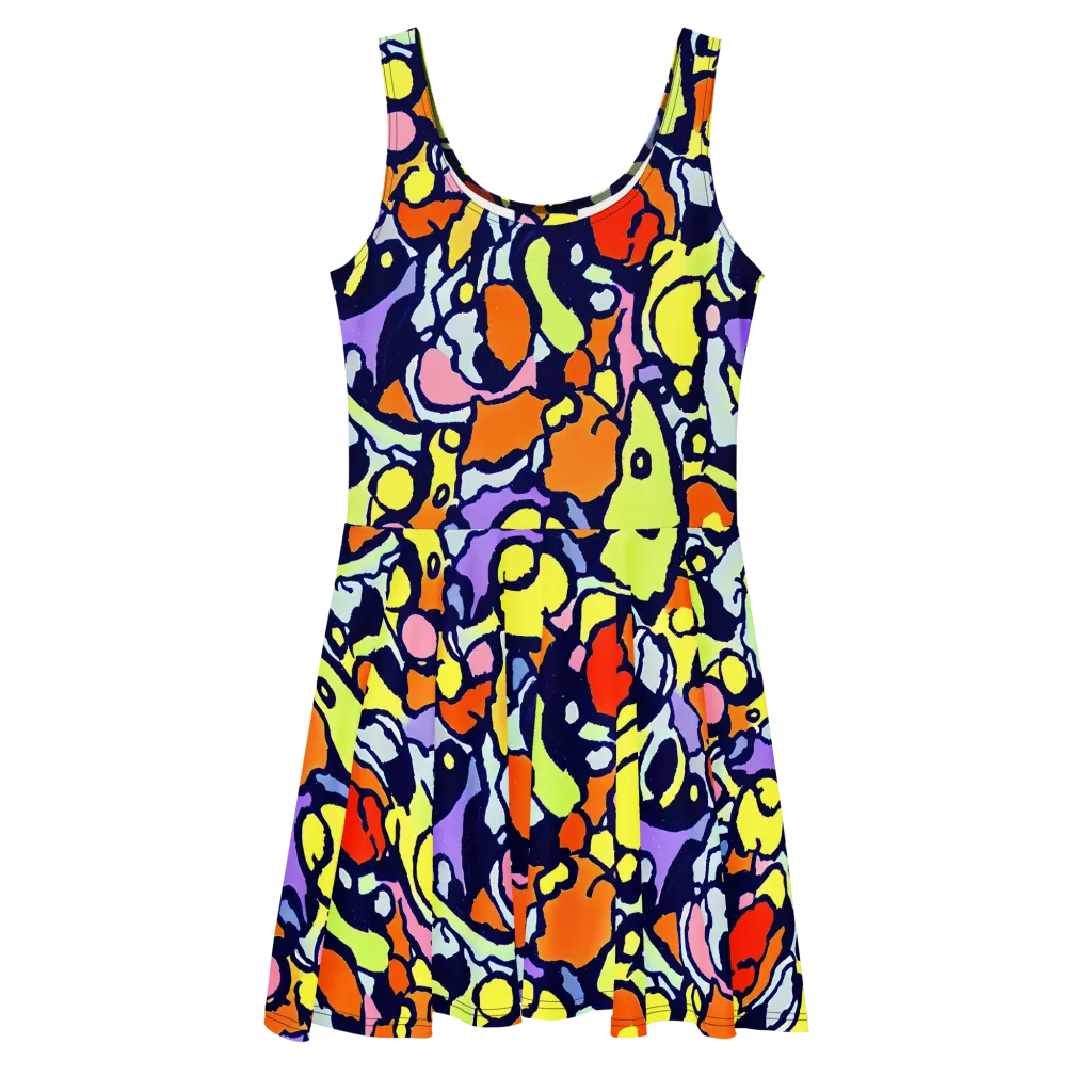 Electric Contour on Skater Dress — Front