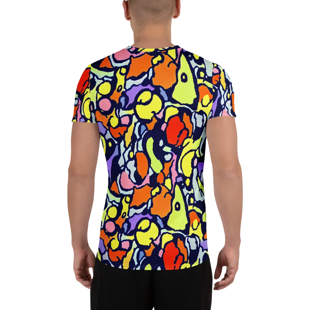 Electric Contour on Men's Athletic T-Shirt — Back