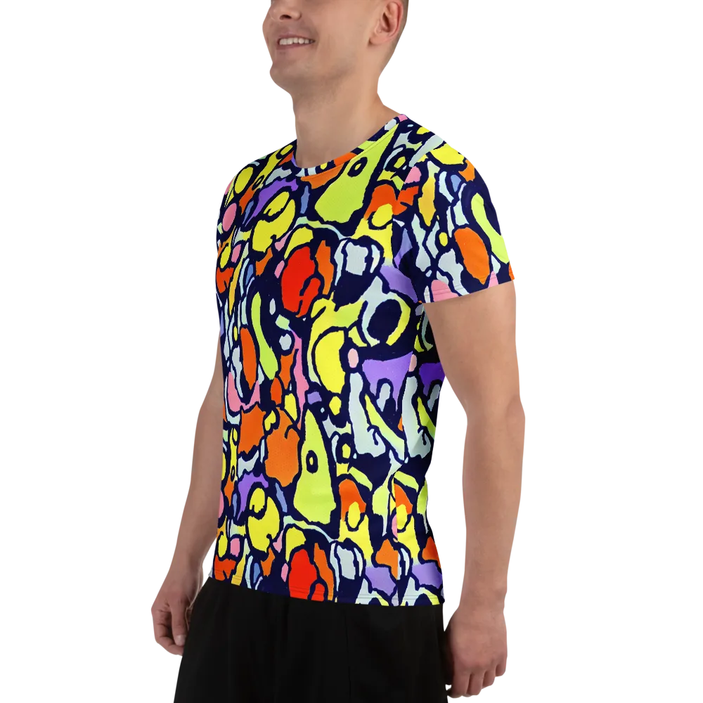 Electric Contour on Men's Athletic T-Shirt — Left