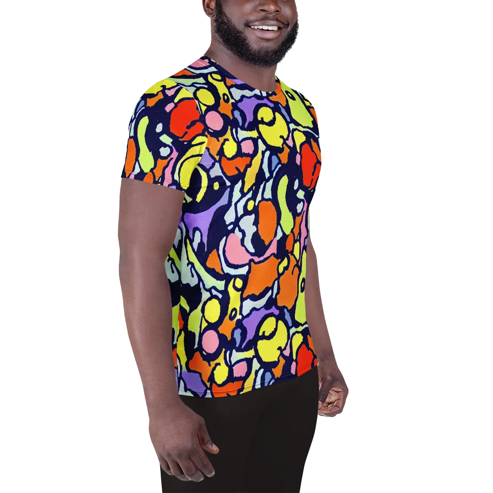 Electric Contour on Men's Athletic T-Shirt — Right