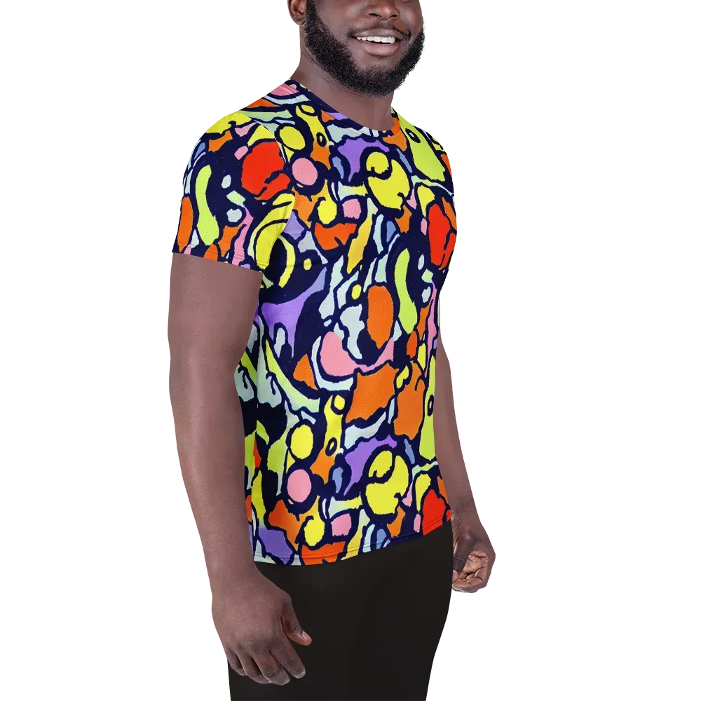 Electric Contour on Men's Athletic T-Shirt — Right