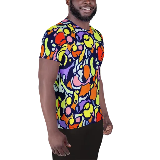 Electric Contour on a Men's Athletic T-Shirt
