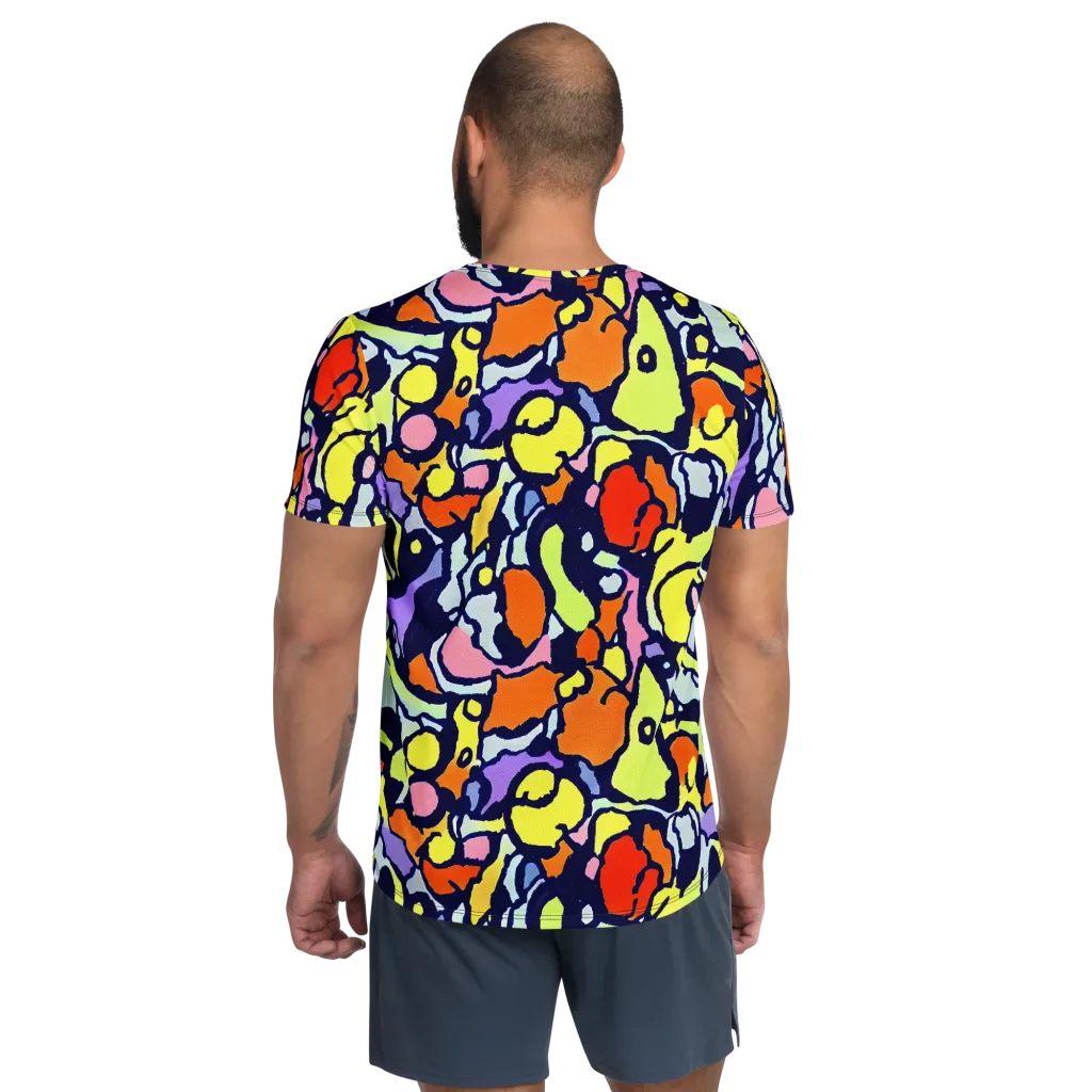 Electric Contour on Men's Athletic T-Shirt — Back