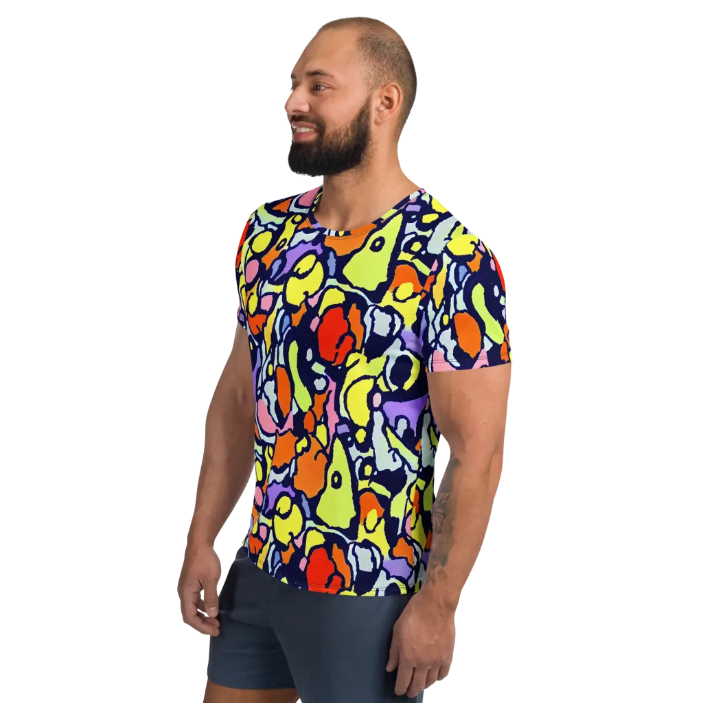 Electric Contour on Men's Athletic T-Shirt — Left