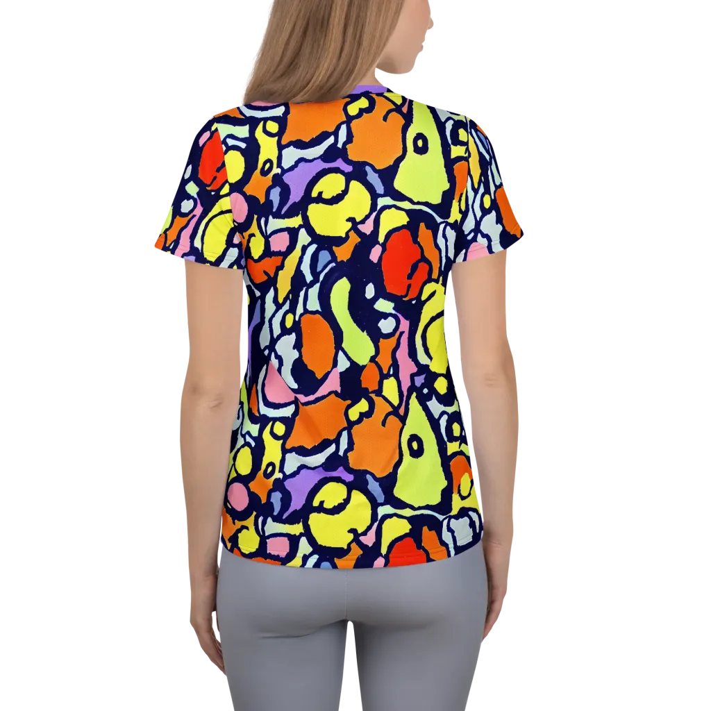 Electric Contour on Women's Athletic T-Shirt — Back