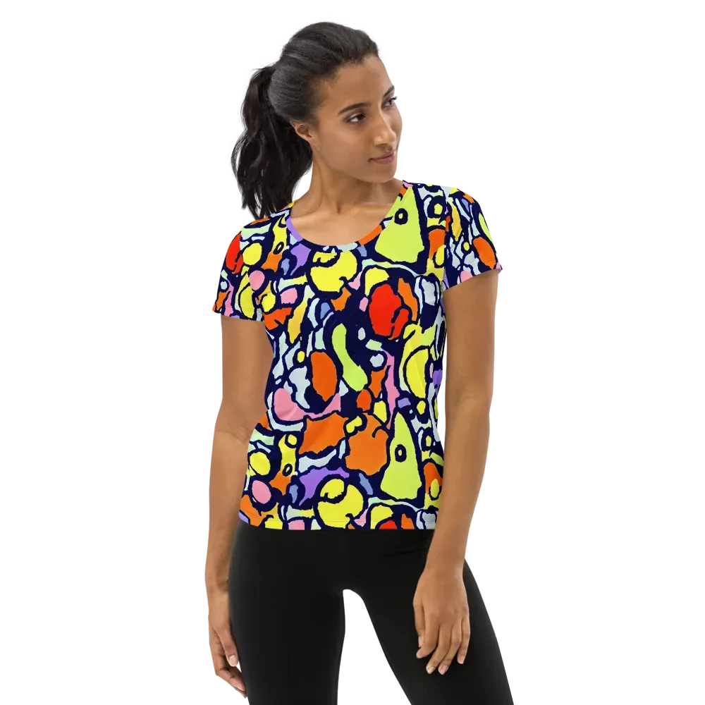 Electric Contour on Women's Athletic T-Shirt — Front