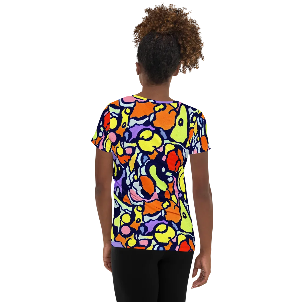 Electric Contour on Women's Athletic T-Shirt — Back