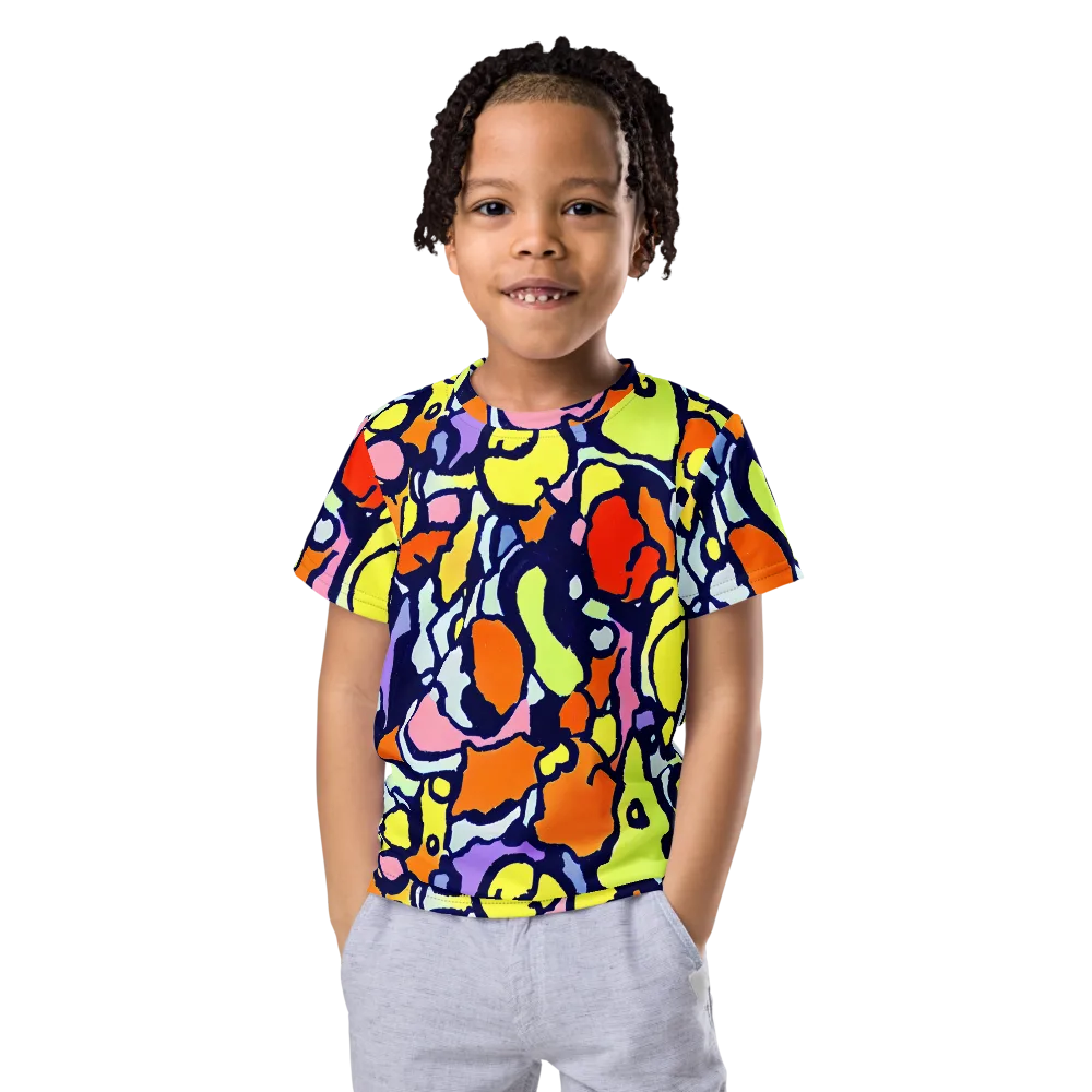 Electric Contour on Kids Crew Neck T-Shirt — Front