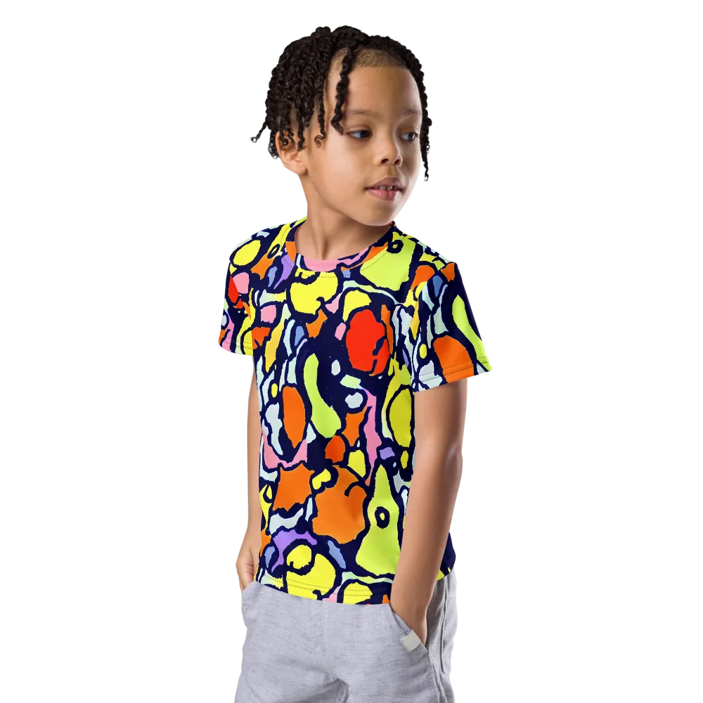 Electric Contour on Kids Crew Neck T-Shirt — Left Front