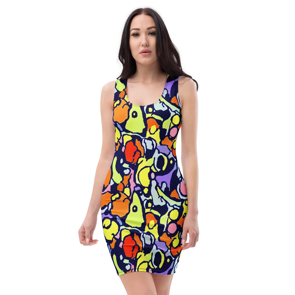 Electric Contour on Bodycon Dress — Front