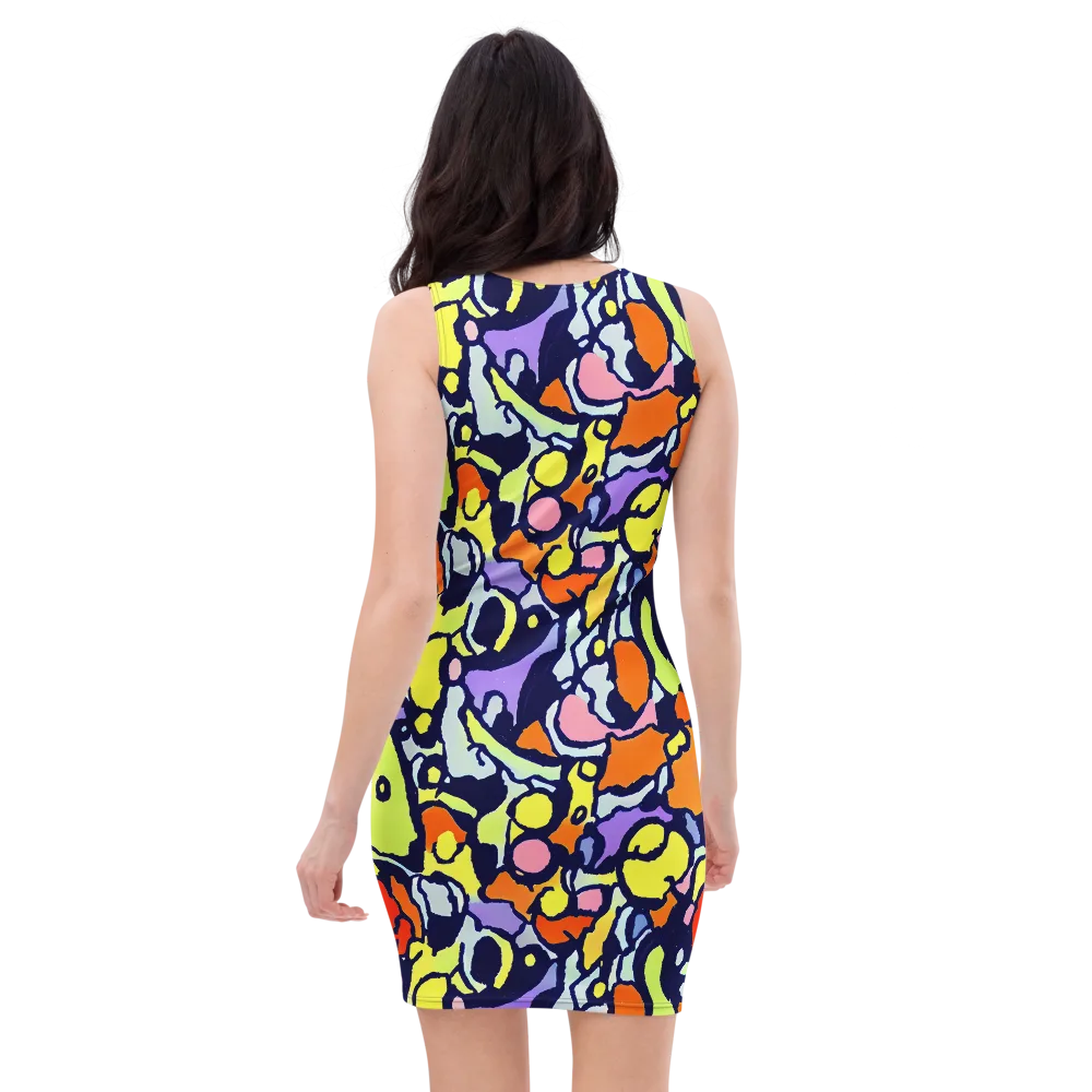 Electric Contour on Bodycon Dress — Back