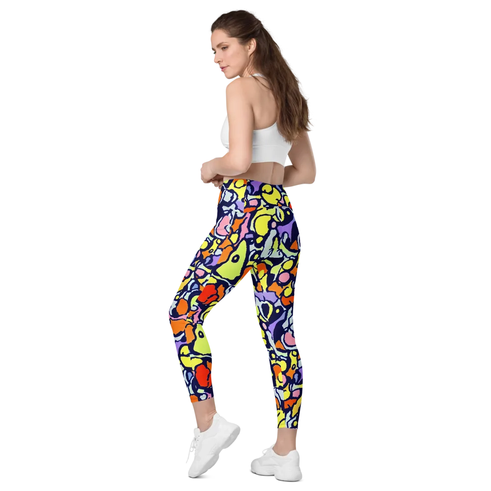 Electric Contour on Leggings with Pockets — Left Back