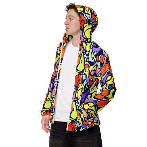Electric Contour on a Men's Windbreaker