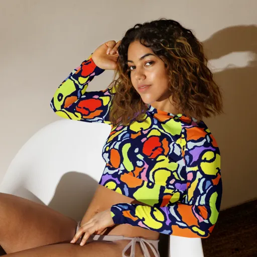 Electric Contour on a Long Sleeve Crop Top