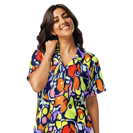 Electric Contour on a Women's Short Sleeve Pajama Top