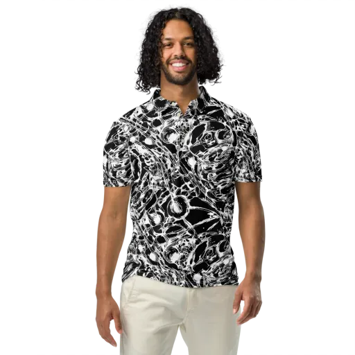 Ravenous Lines on a Men's Slim Fit Polo Shirt