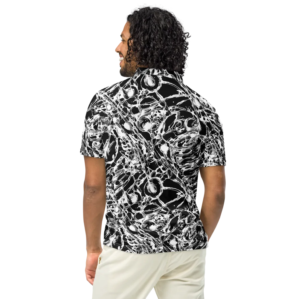 Ravenous Lines on Men's Slim Fit Polo Shirt — Back