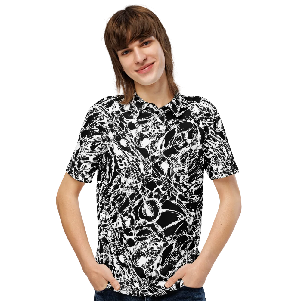 Ravenous Lines on Men's Slim Fit Polo Shirt — Front