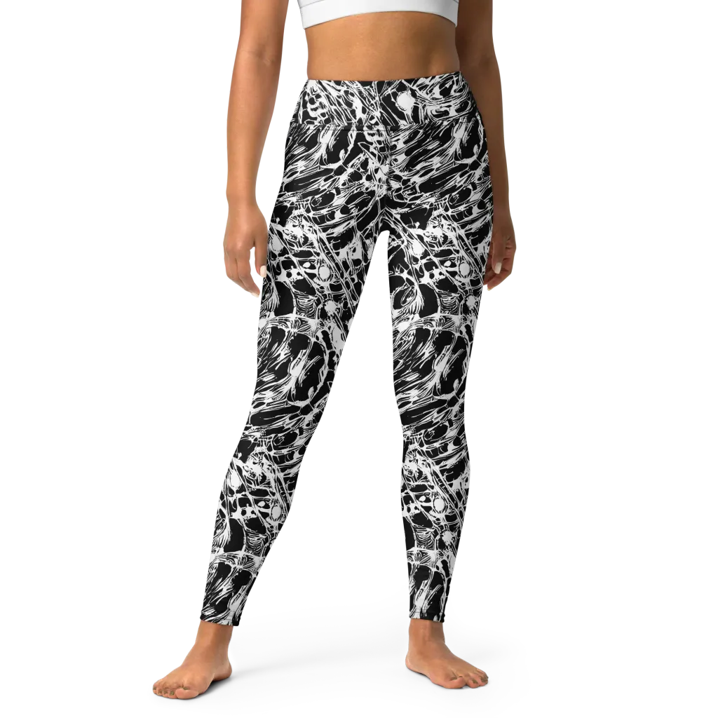 Ravenous Lines on Yoga Leggings — Front