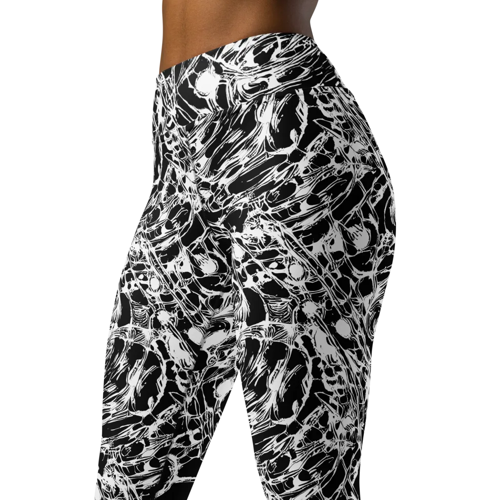 Ravenous Lines on Yoga Leggings — Left Front
