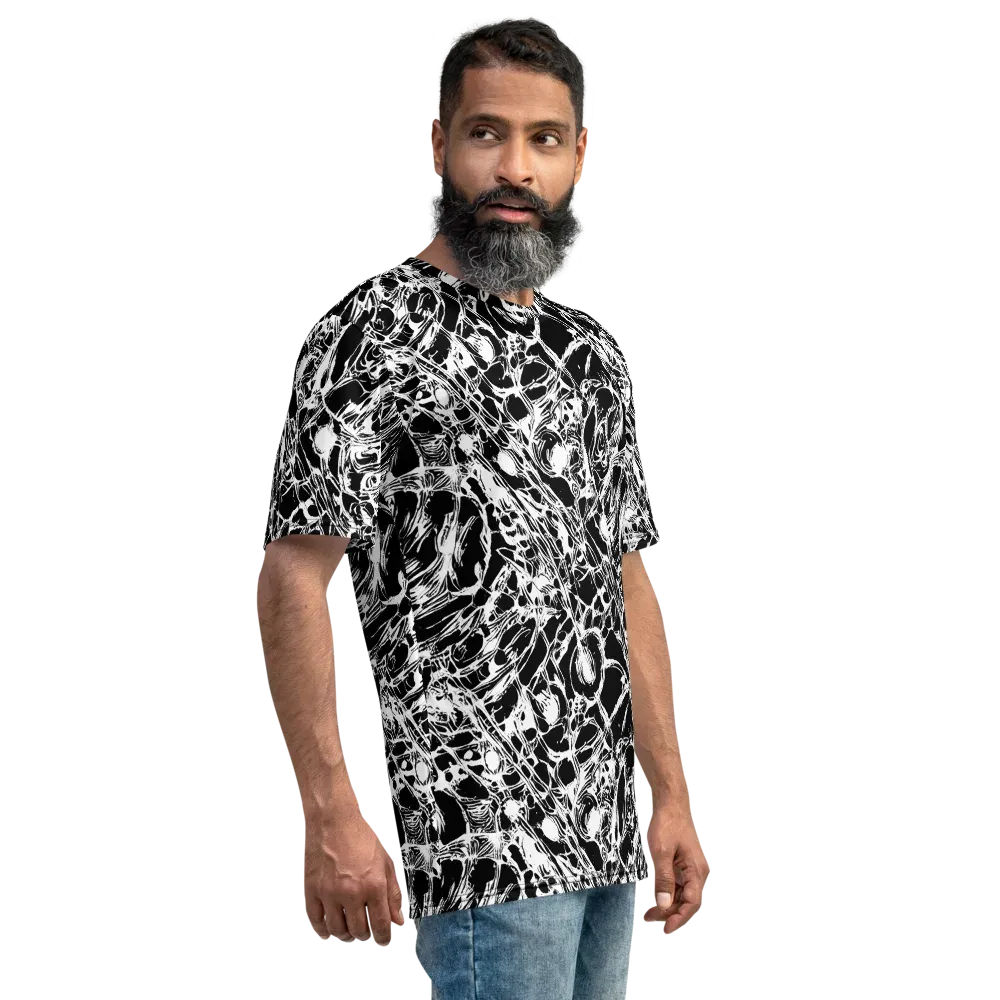Ravenous Lines on Men's Crew Neck T-Shirt — Right