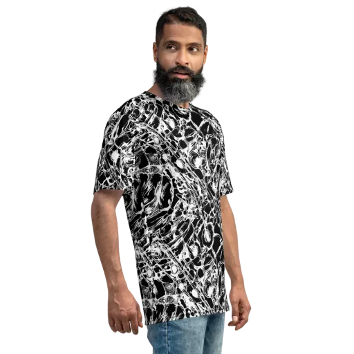 Ravenous Lines on a Men's Crew Neck T-Shirt