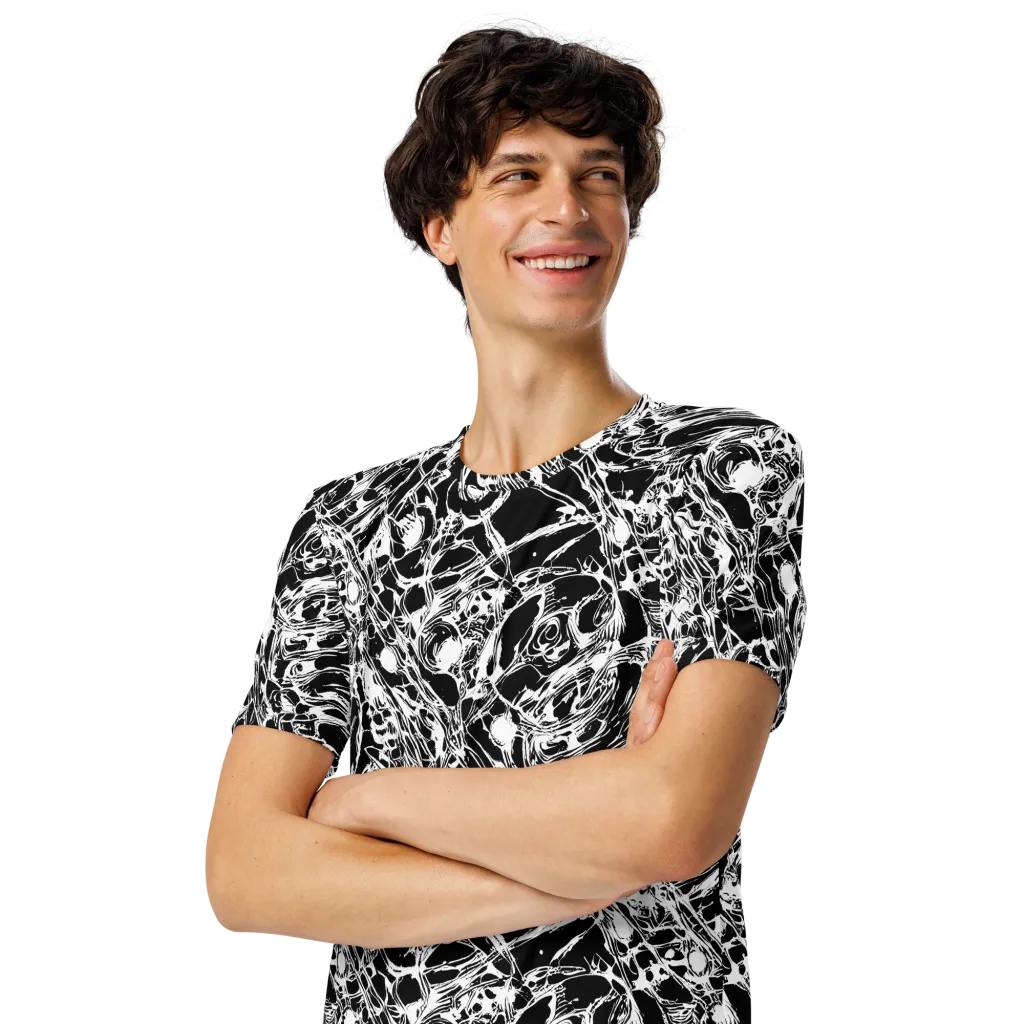 Ravenous Lines on Men's Crew Neck T-Shirt — Left Front