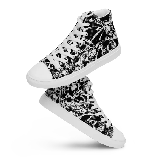 Ravenous Lines on a Men's High Top Canvas Shoes