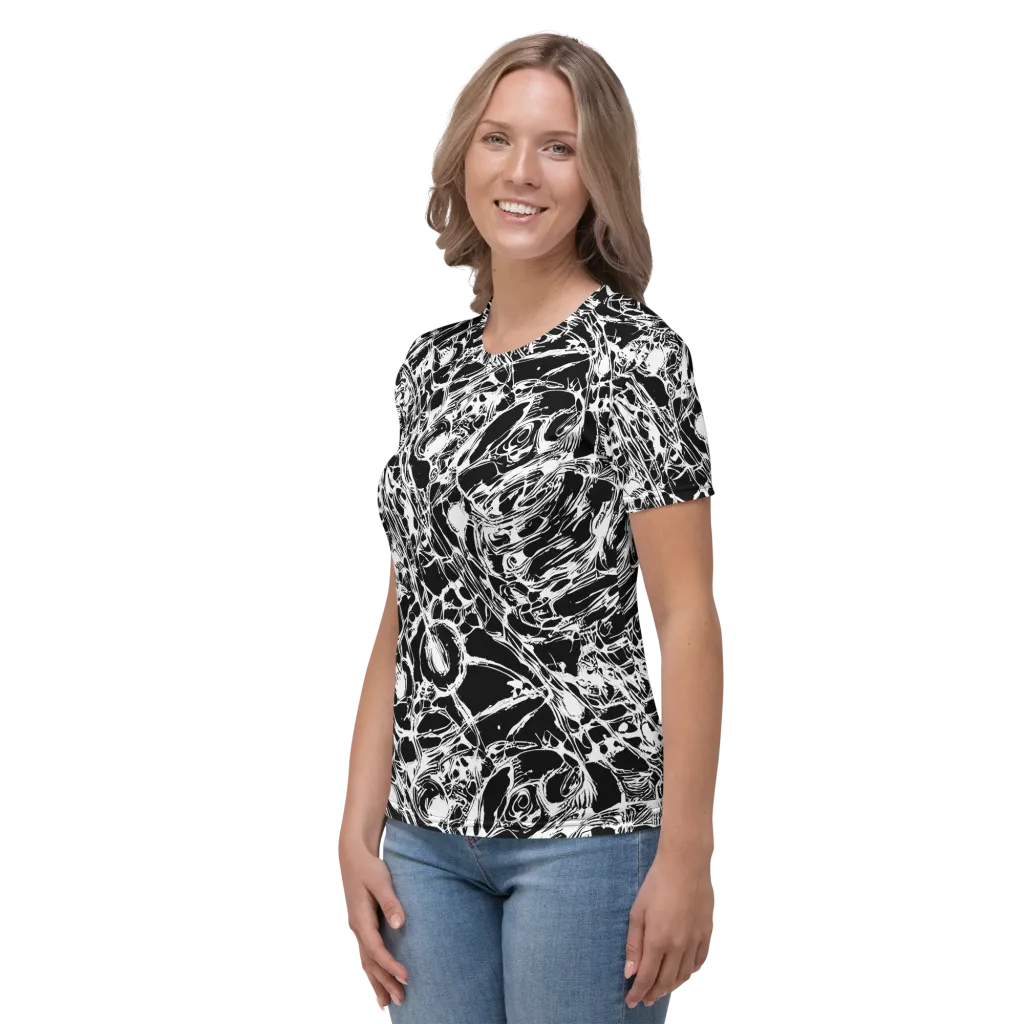 Ravenous Lines on Women's Crew Neck T-Shirt — Left