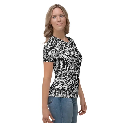 Ravenous Lines on a Women's Crew Neck T-Shirt