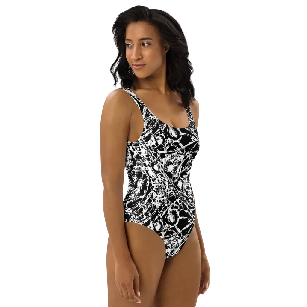 Ravenous Lines on One-Piece Swimsuit — Right