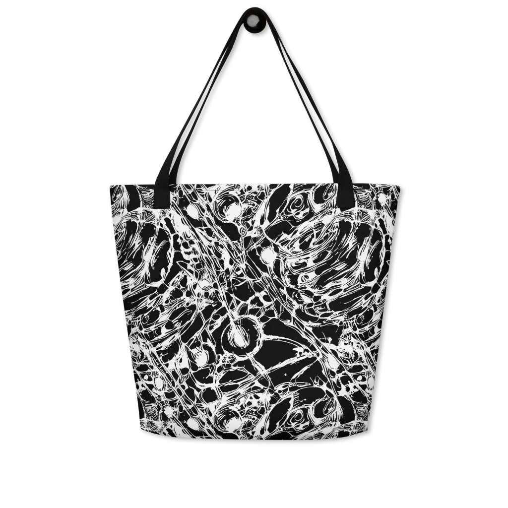 Ravenous Lines on Large Tote Bag W/ Pocket — Front