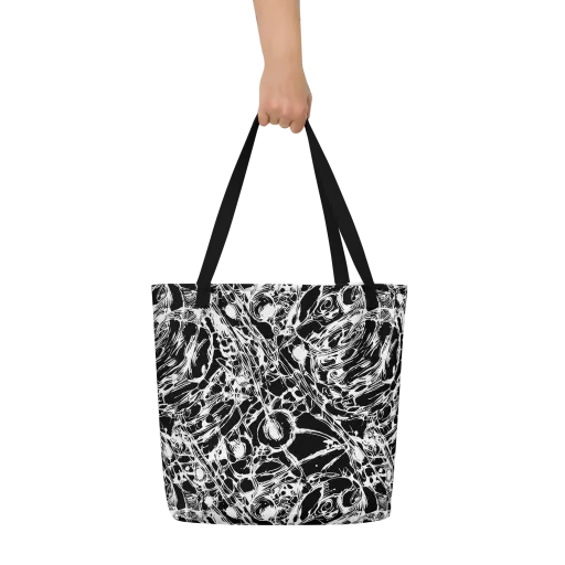 Ravenous Lines on a Large Tote Bag W/ Pocket