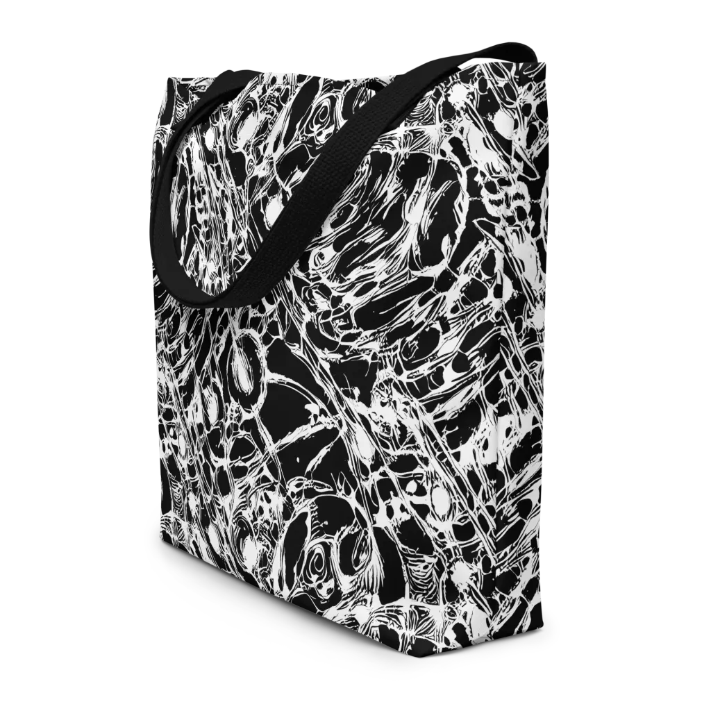 Ravenous Lines on Large Tote Bag W/ Pocket — Front