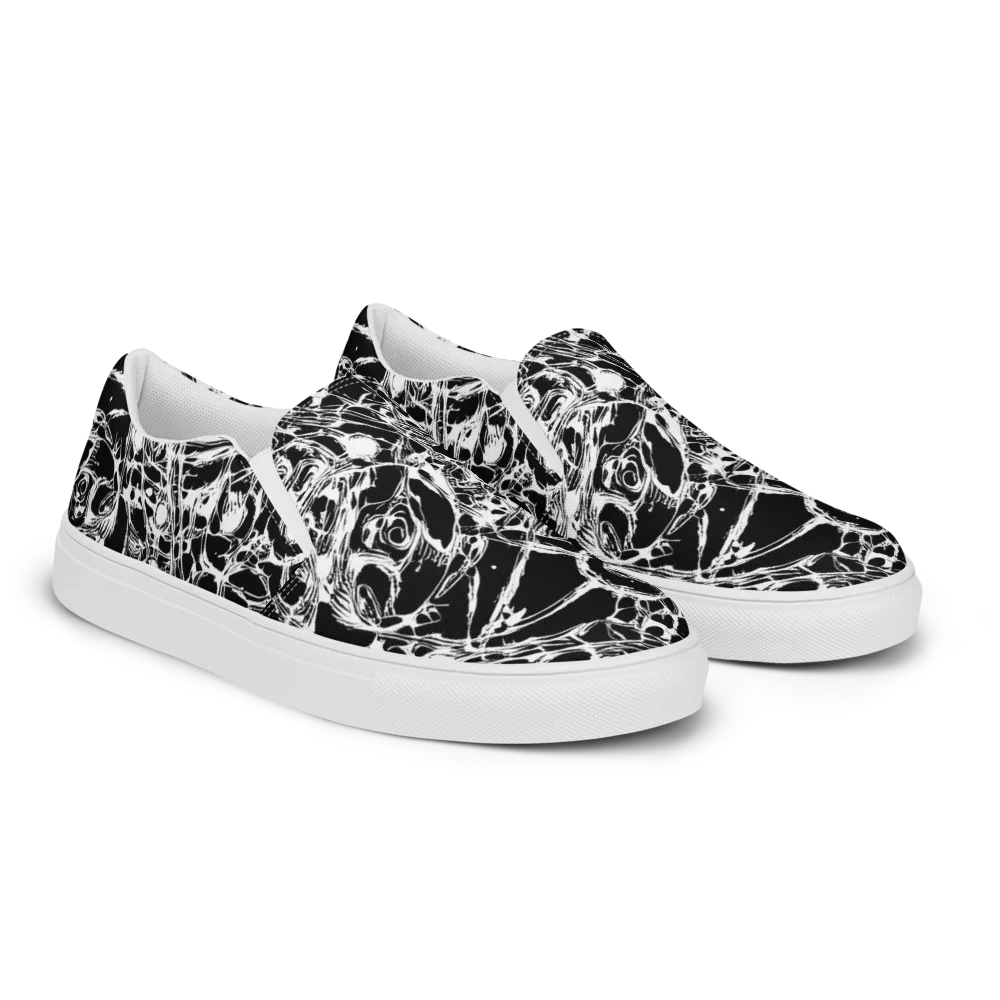 Ravenous Lines on Women's Slip-On Canvas Shoes — Right Front