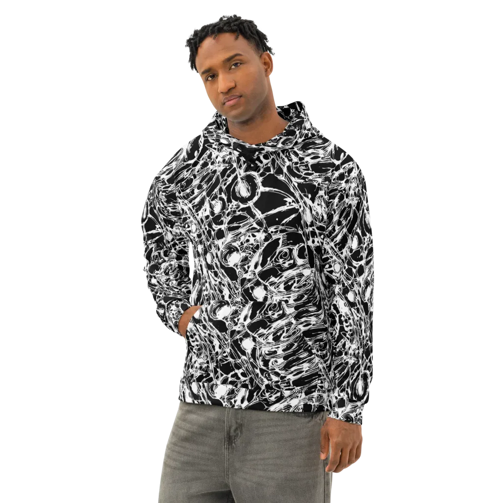 Ravenous Lines on Cotton Hoodie — Left Front
