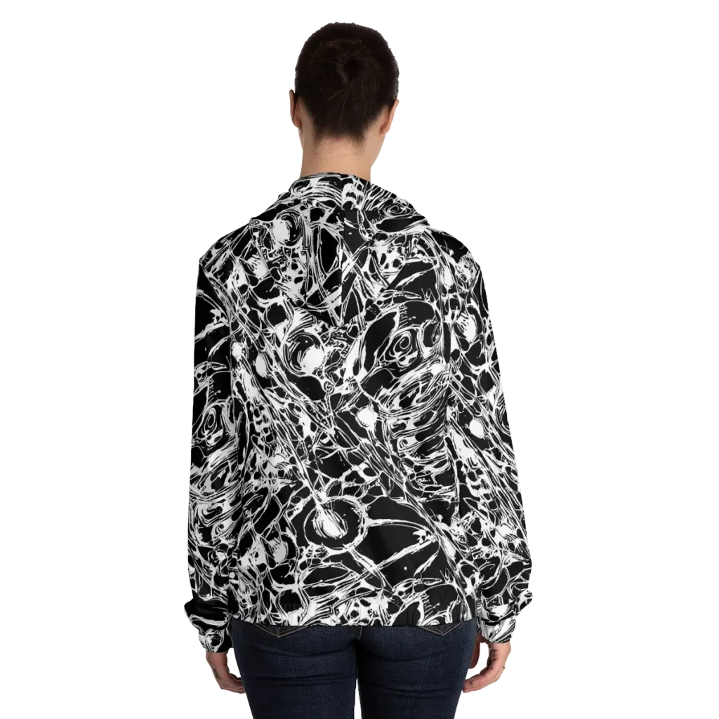Ravenous Lines on Women's Full-Zip Hoodie — Back On Person