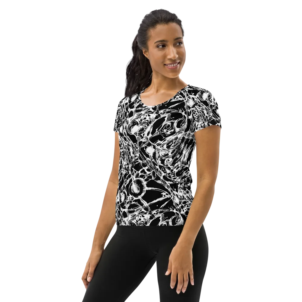 Ravenous Lines on Women's Athletic T-Shirt — Left