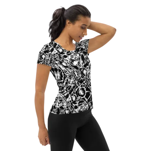 Ravenous Lines on a Women's Athletic T-Shirt