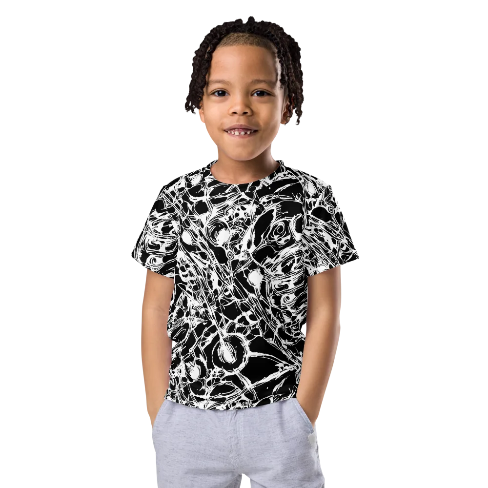 Ravenous Lines on Kids Crew Neck T-Shirt — Front