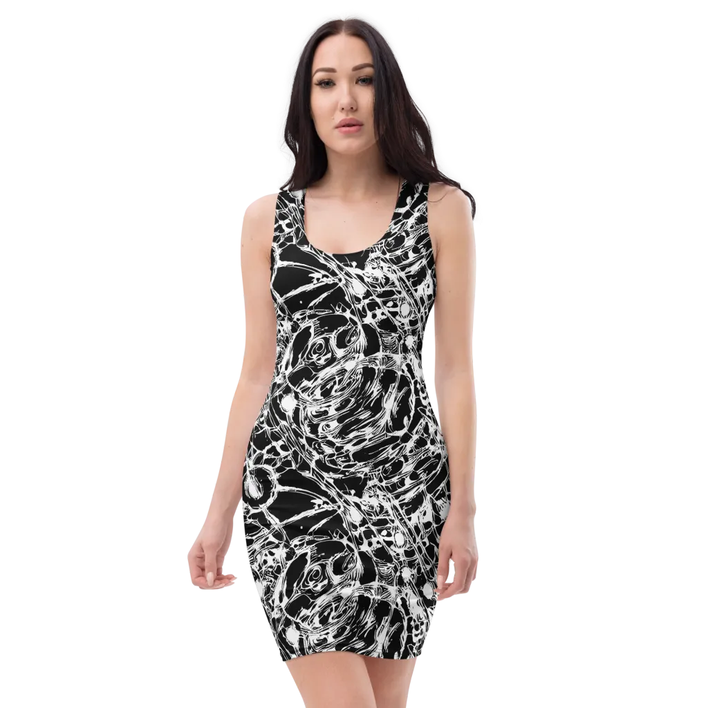 Ravenous Lines on Bodycon Dress — Front