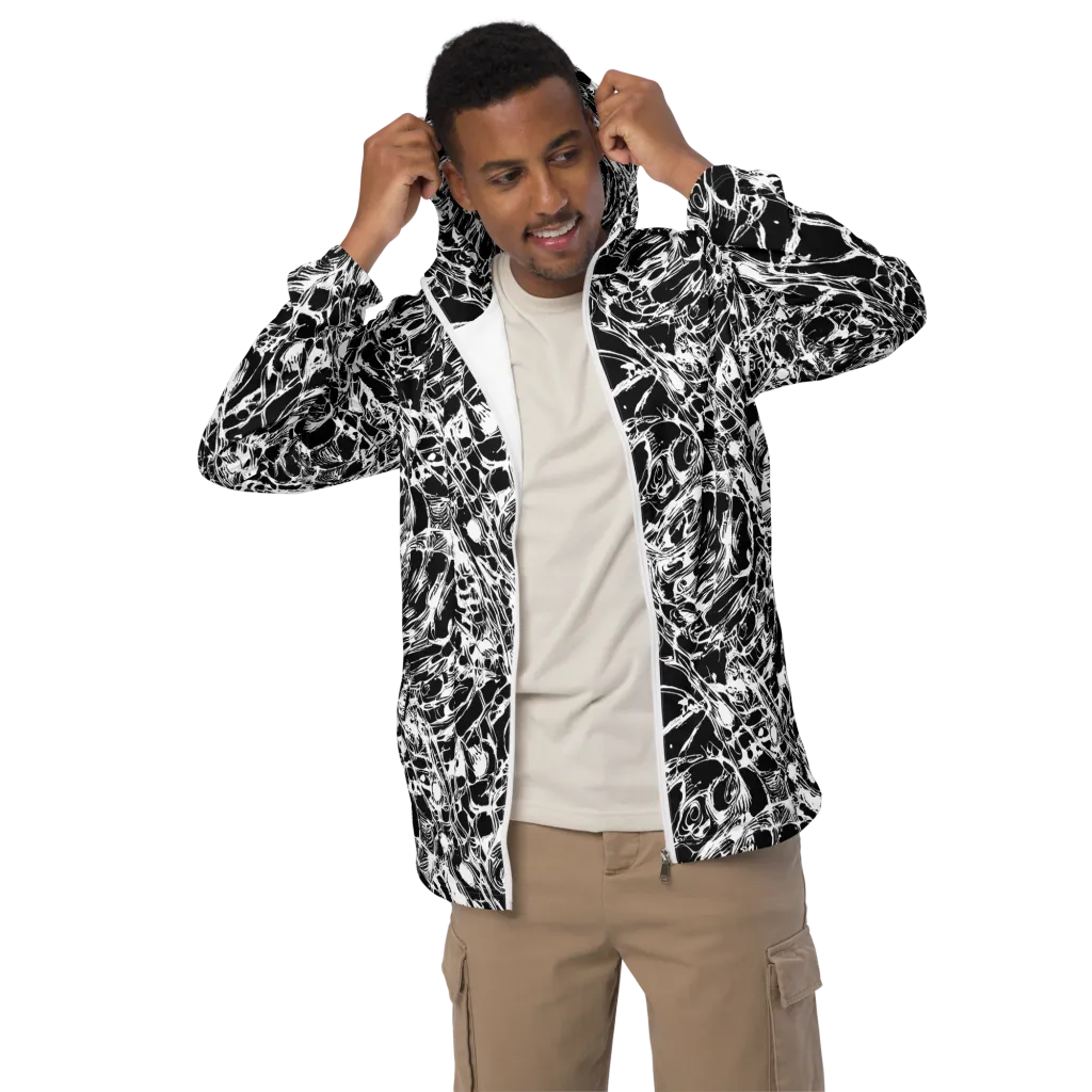 Ravenous Lines on Men's Windbreaker — Front